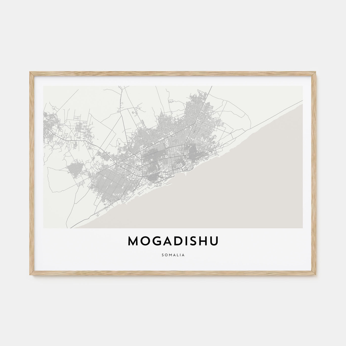 Mogadishu Map Landscape Poster