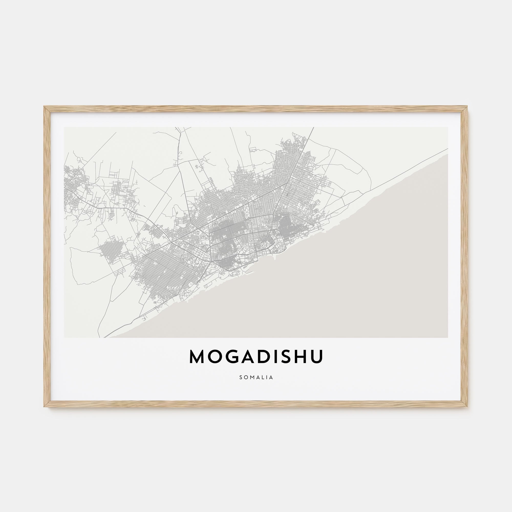 Mogadishu Map Landscape Poster