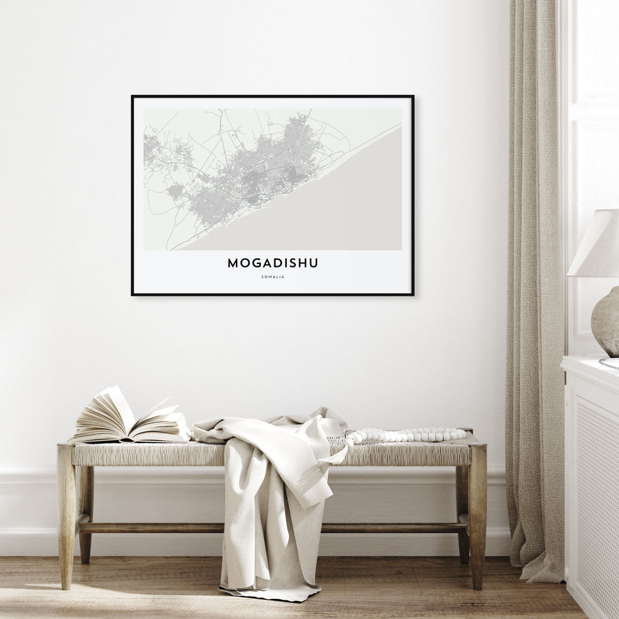 Mogadishu Map Landscape Poster