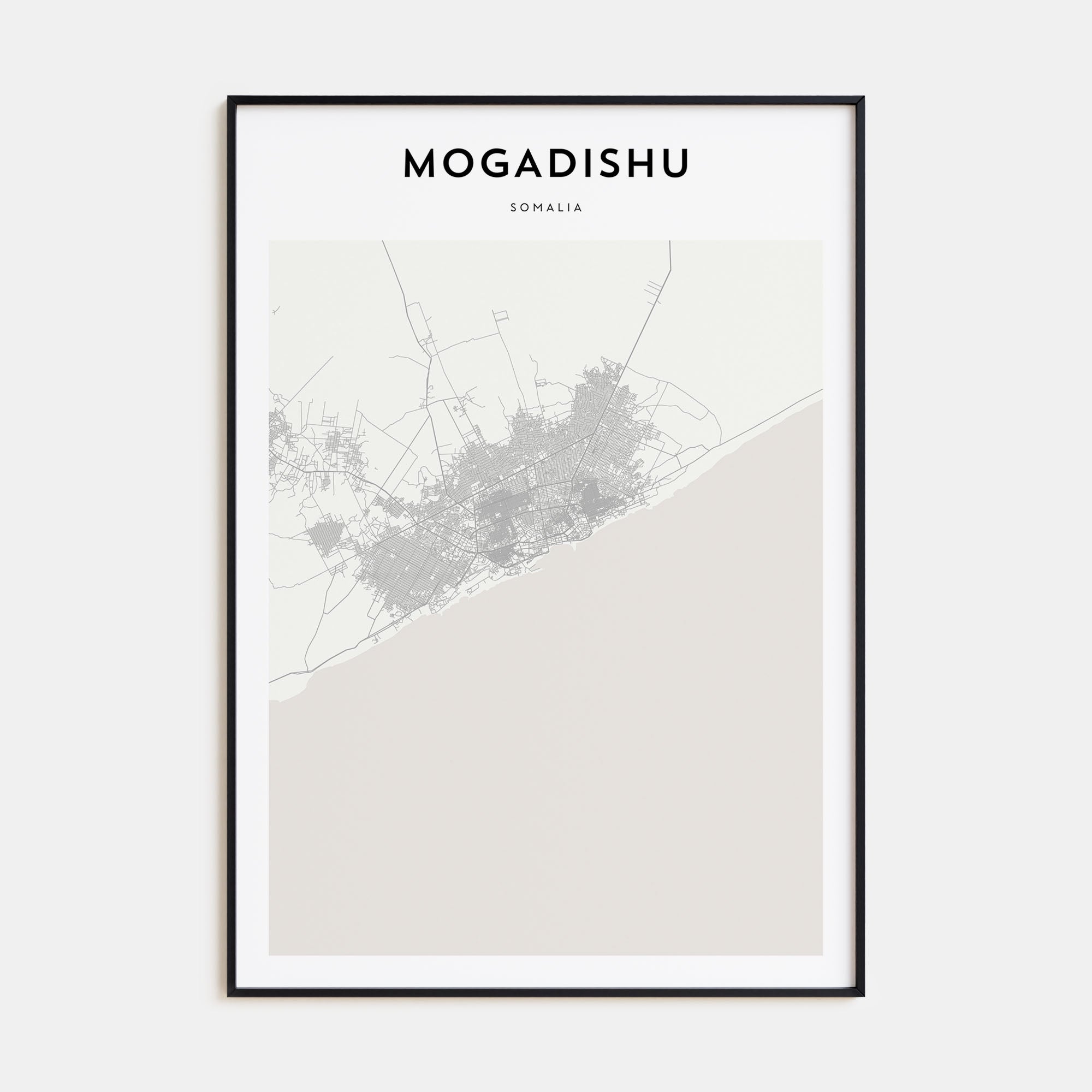 Mogadishu Map Portrait Poster