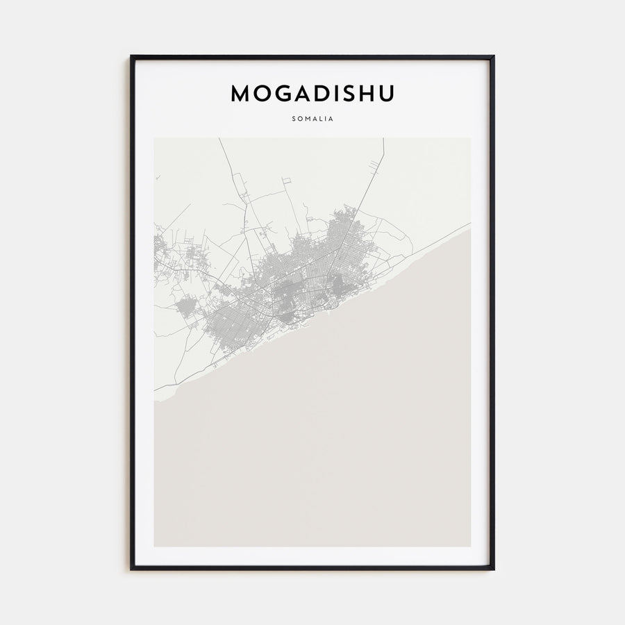 Mogadishu Map Portrait Poster