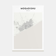 Mogadishu Map Portrait Poster