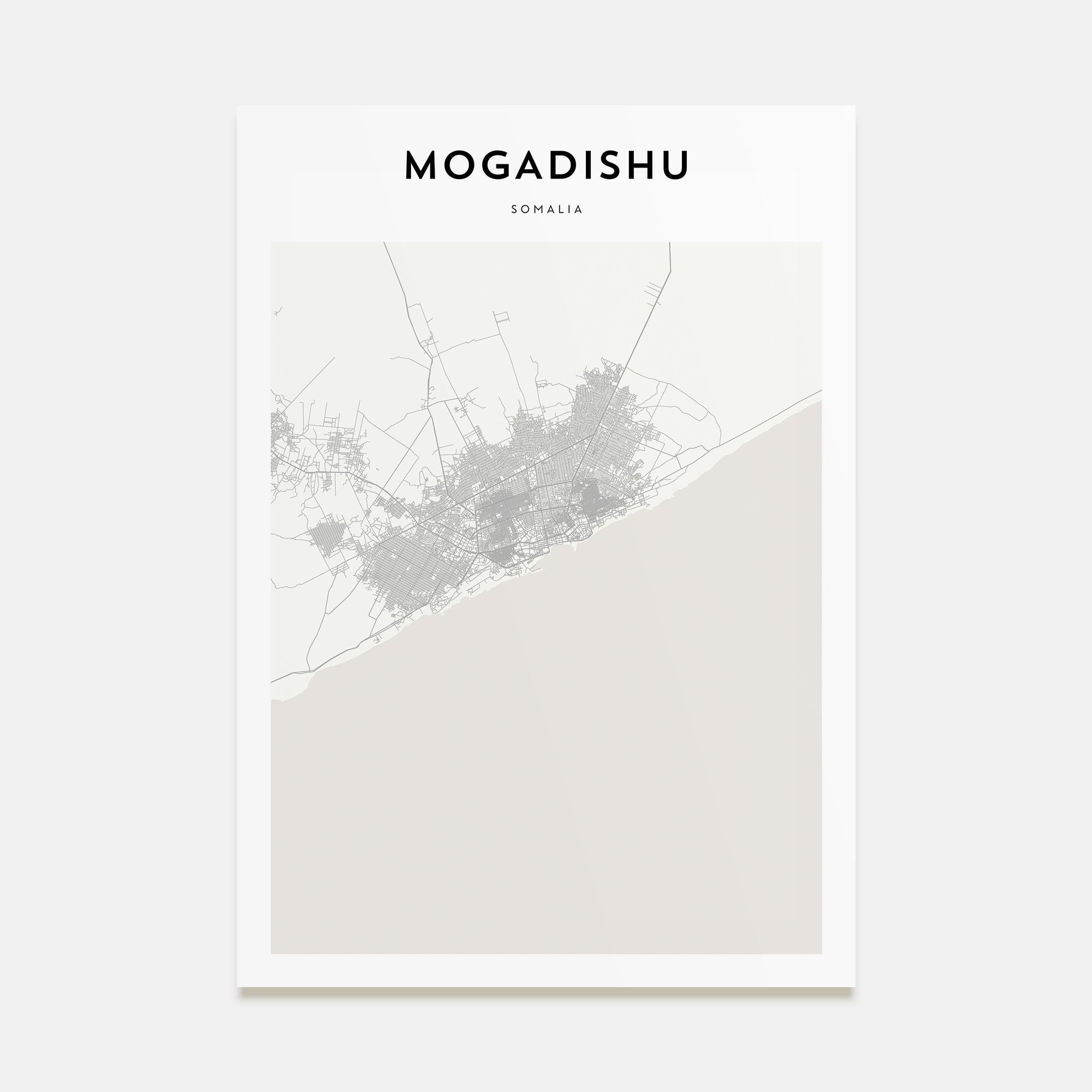 Mogadishu Map Portrait Poster