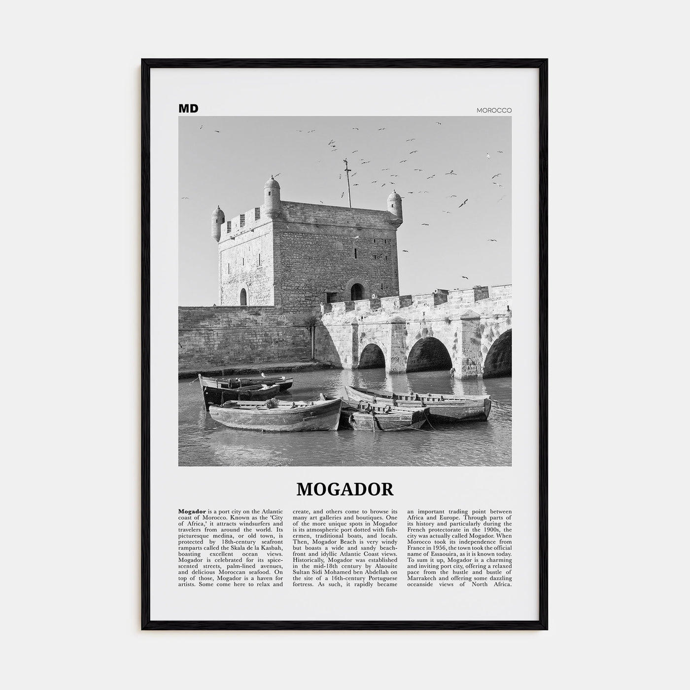 Mogador Travel B&W Poster