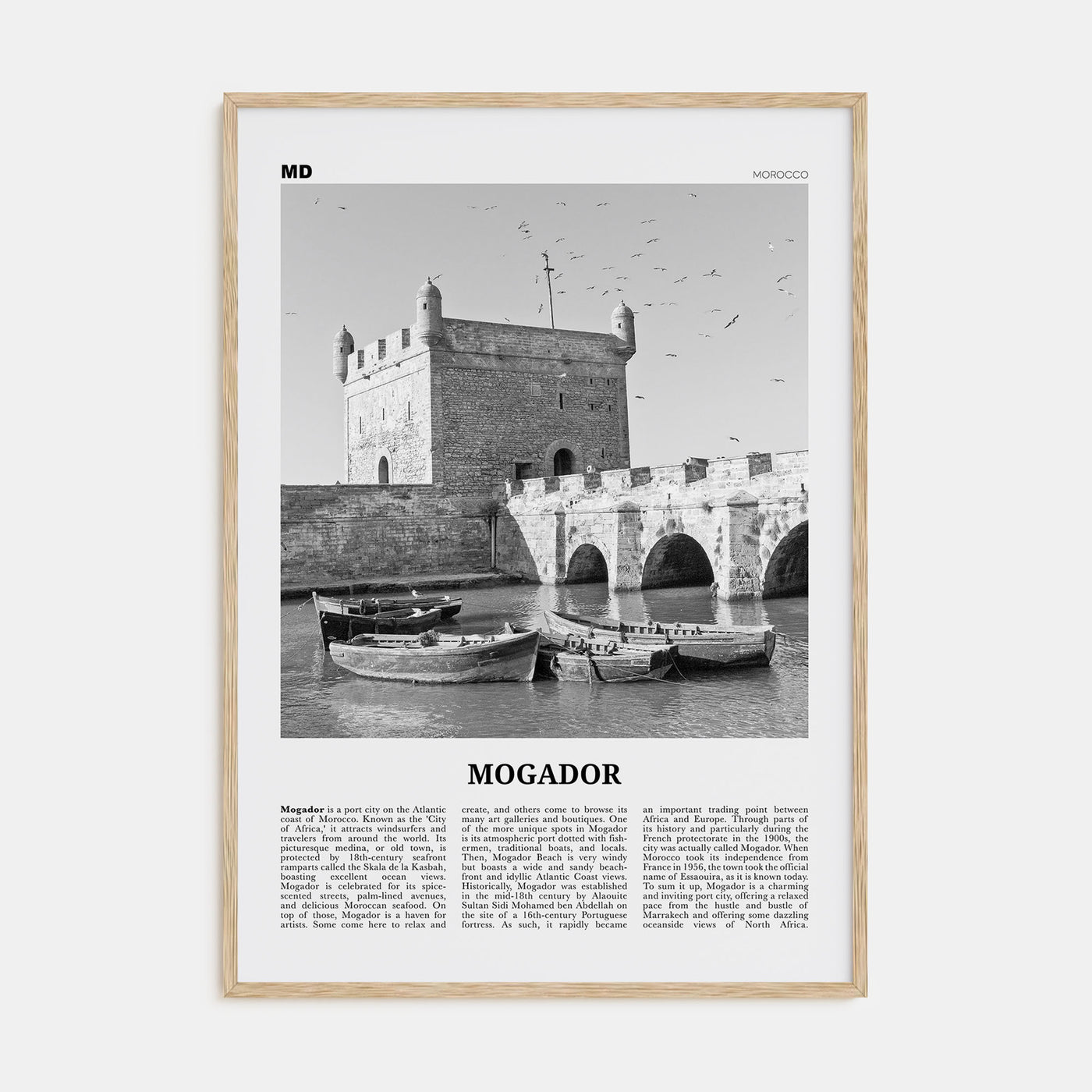 Mogador Travel B&W Poster