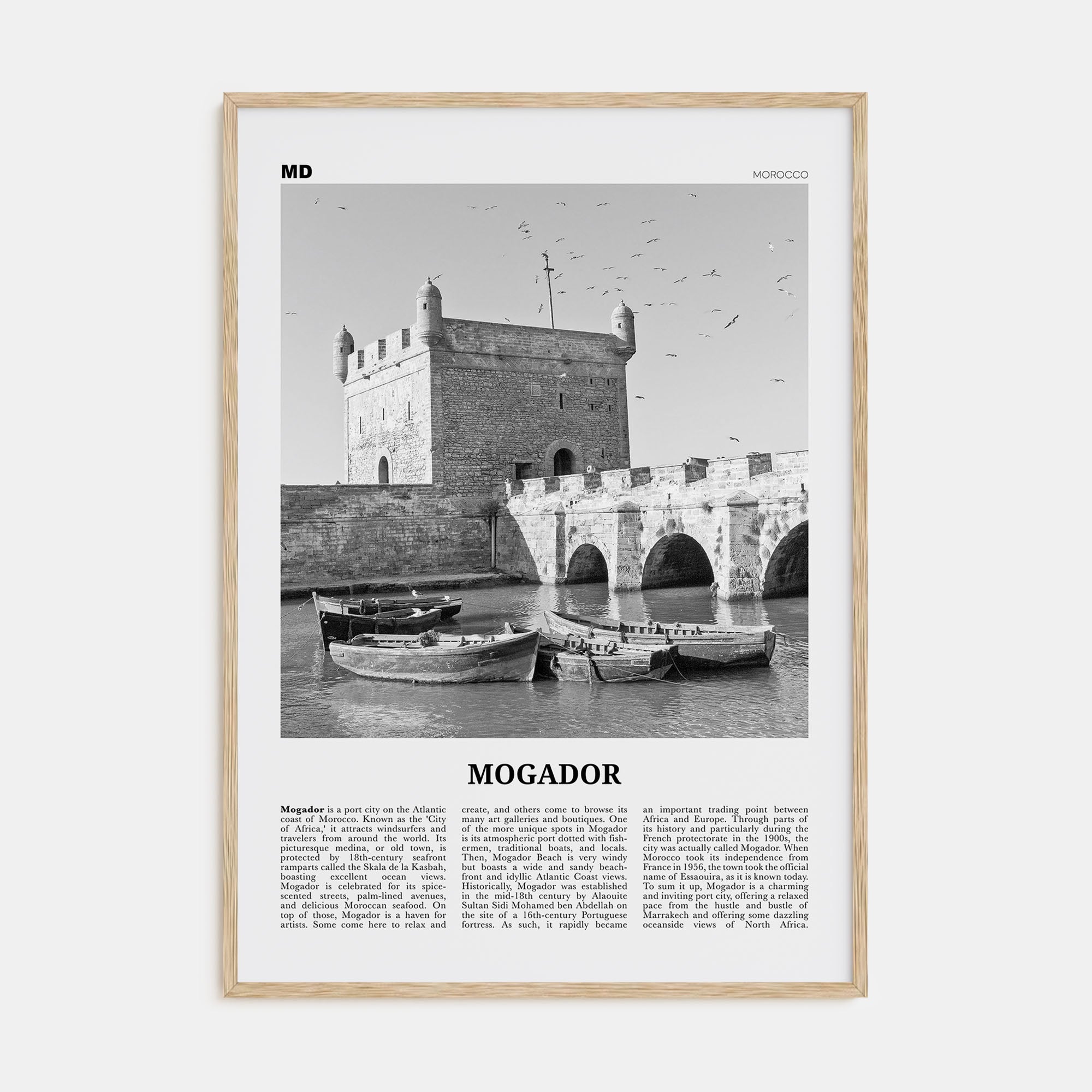 Mogador Travel B&W Poster