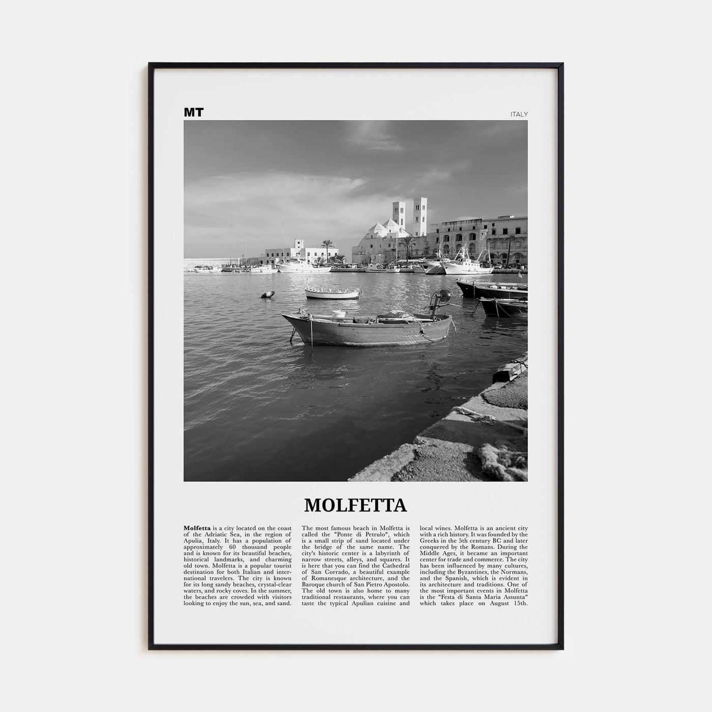 Molfetta Travel B&W Poster