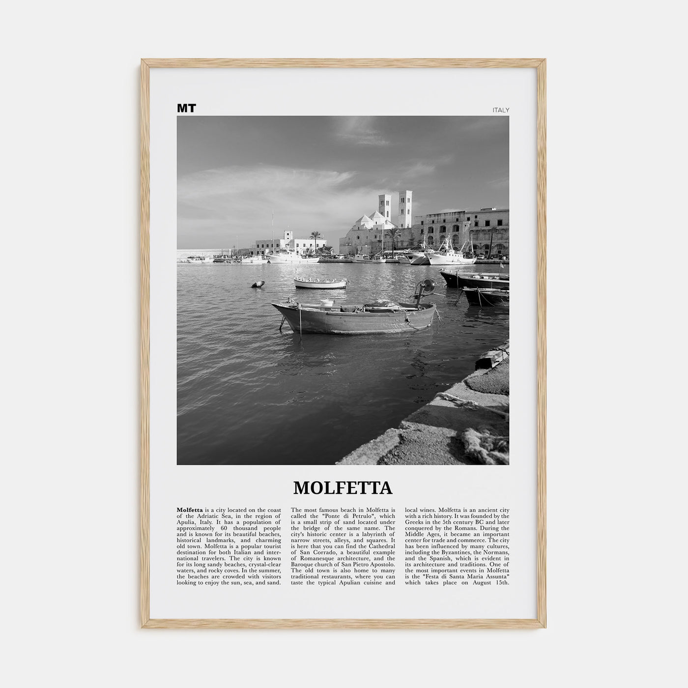 Molfetta Travel B&W Poster
