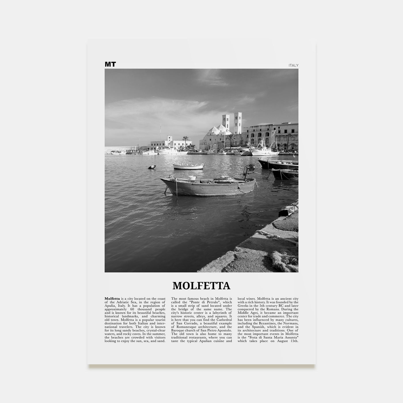 Molfetta Travel B&W Poster