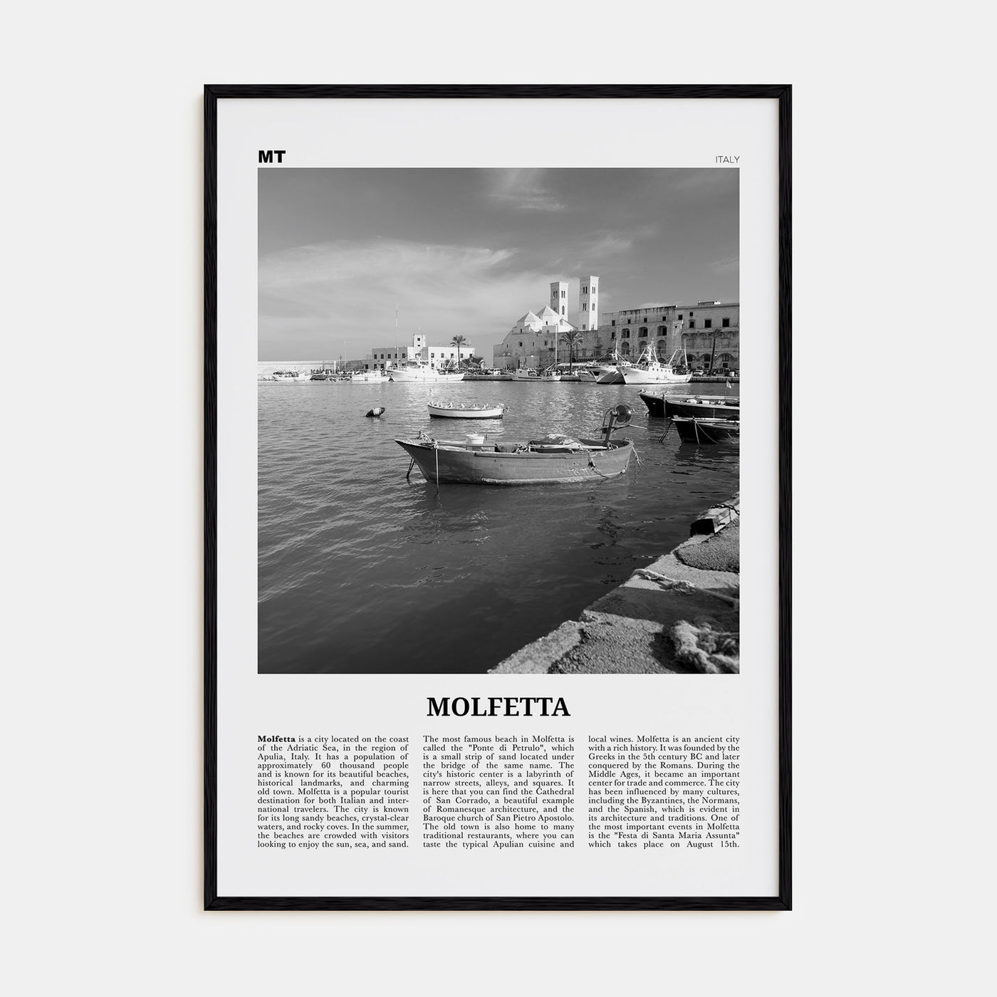 Molfetta Travel B&W Poster