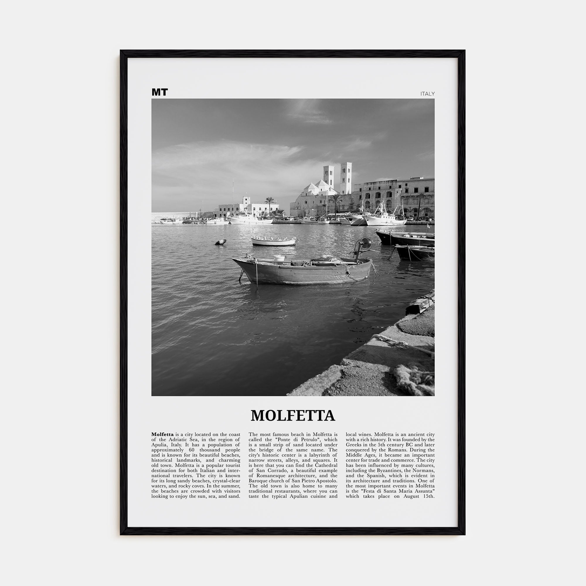 Molfetta Travel B&W Poster