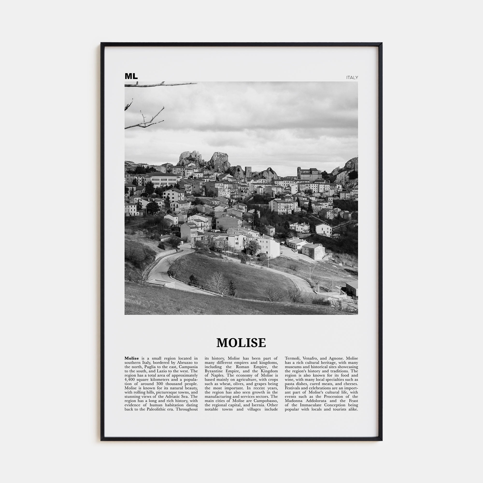 Molise Travel B&W Poster