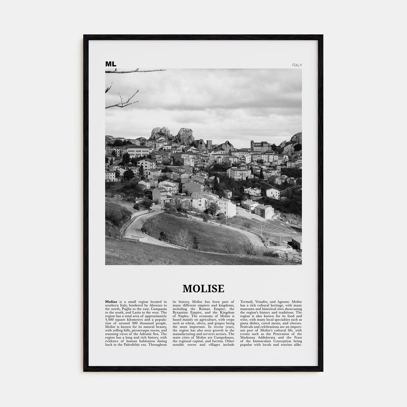 Molise Travel B&W Poster