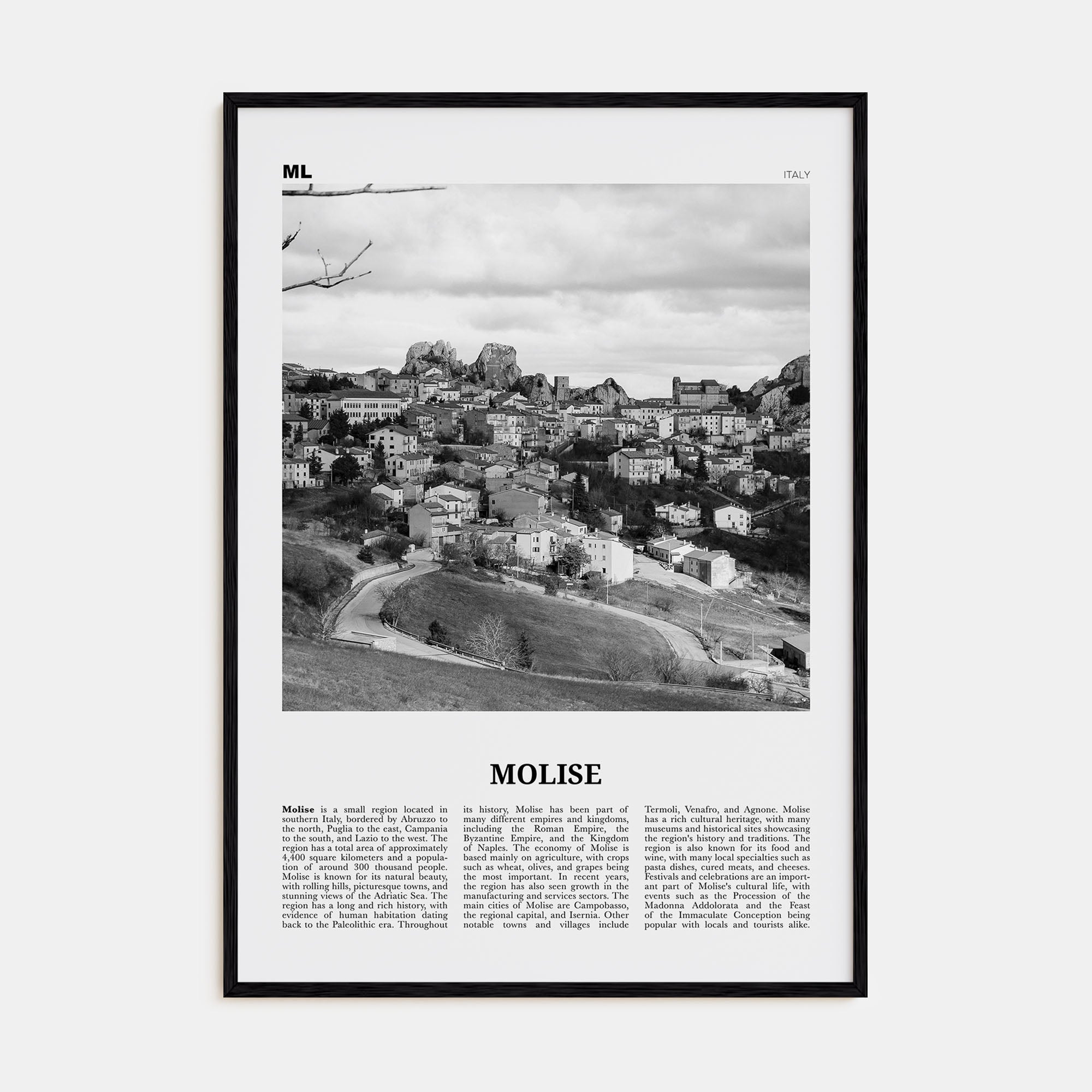 Molise Travel B&W Poster