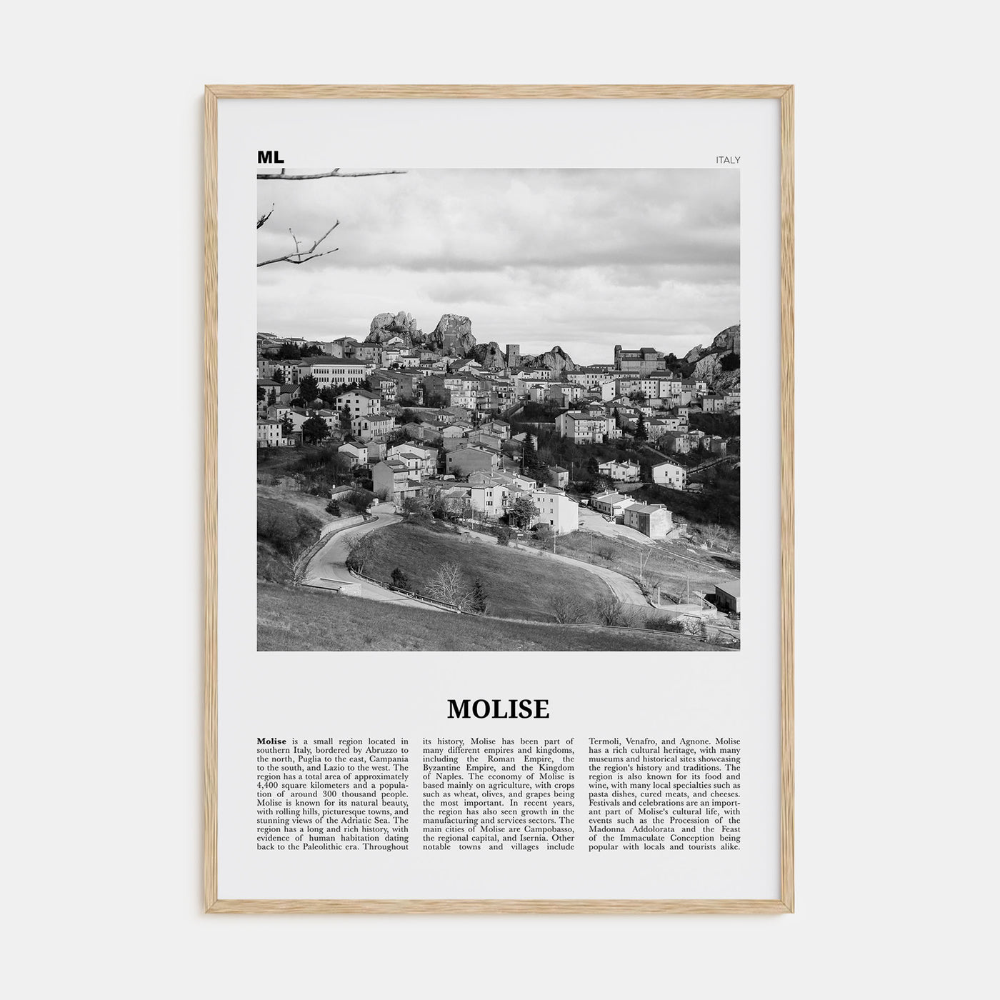 Molise Travel B&W Poster