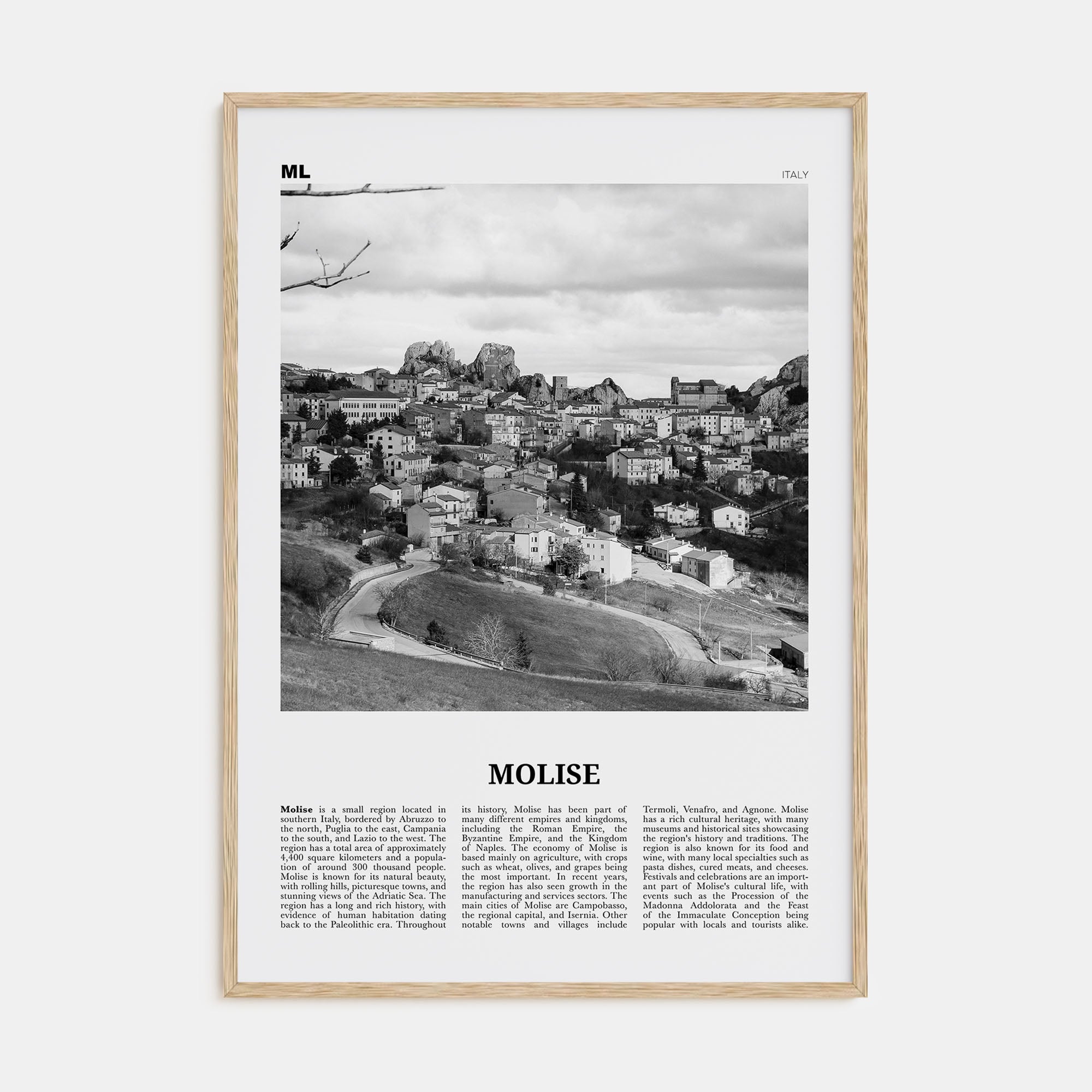 Molise Travel B&W Poster