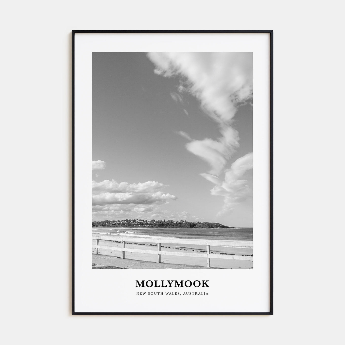 Mollymook Portrait B&W Poster