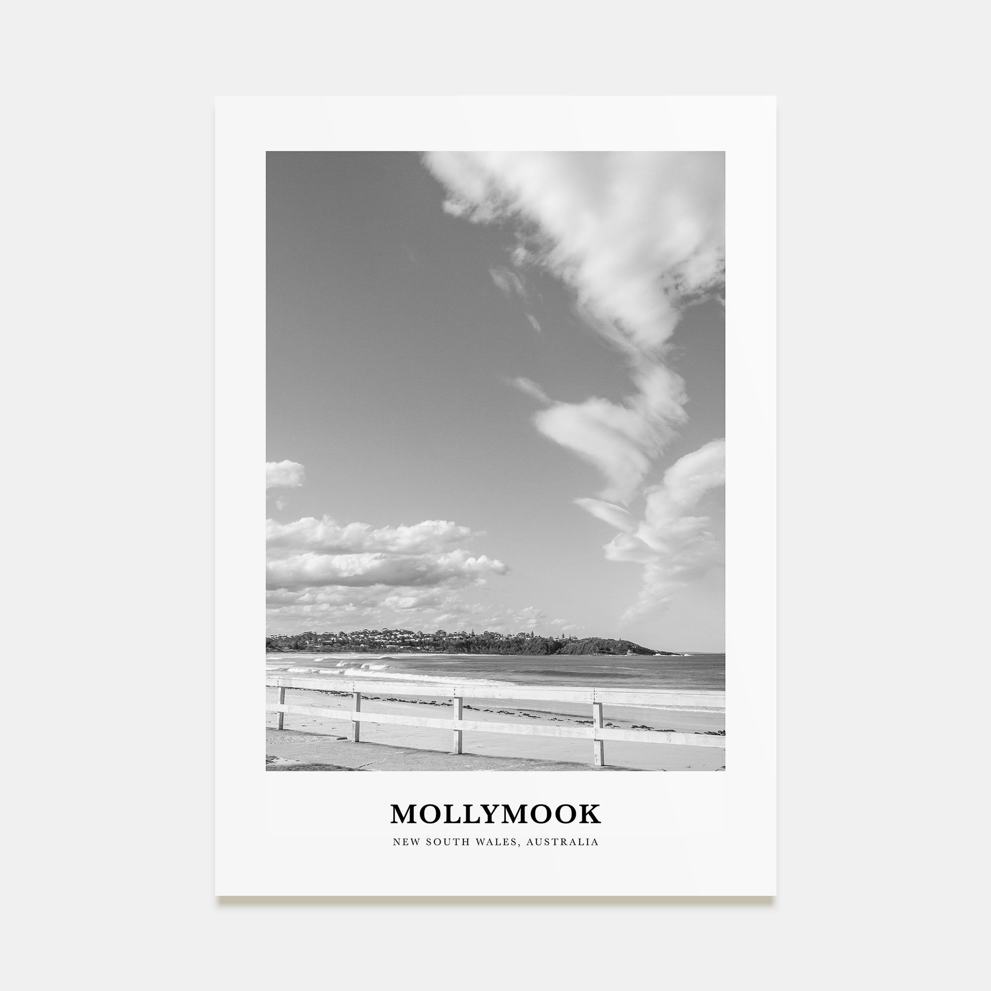Mollymook Portrait B&W Poster