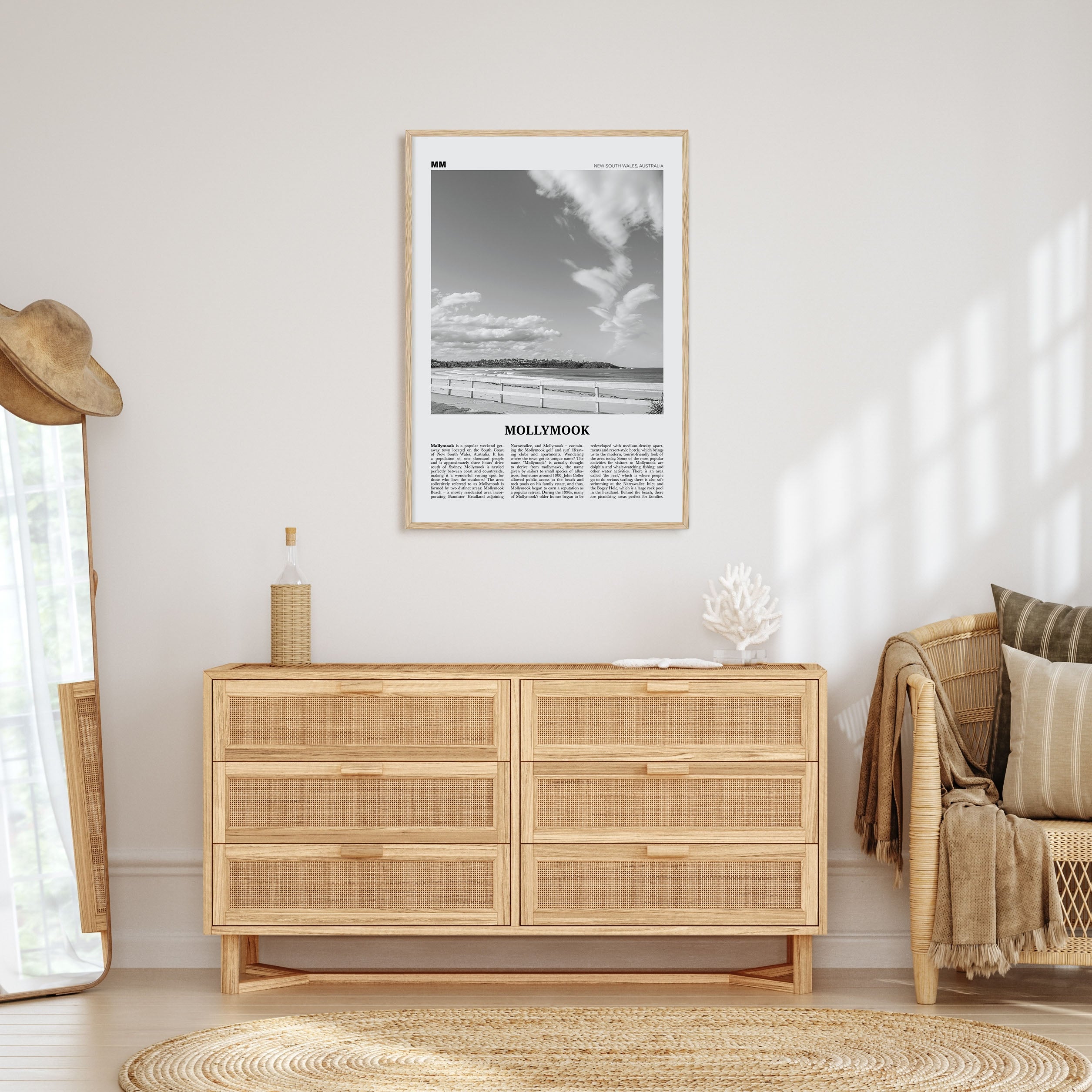 Mollymook Travel B&W Poster