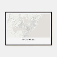 Mombasa Map Landscape Poster