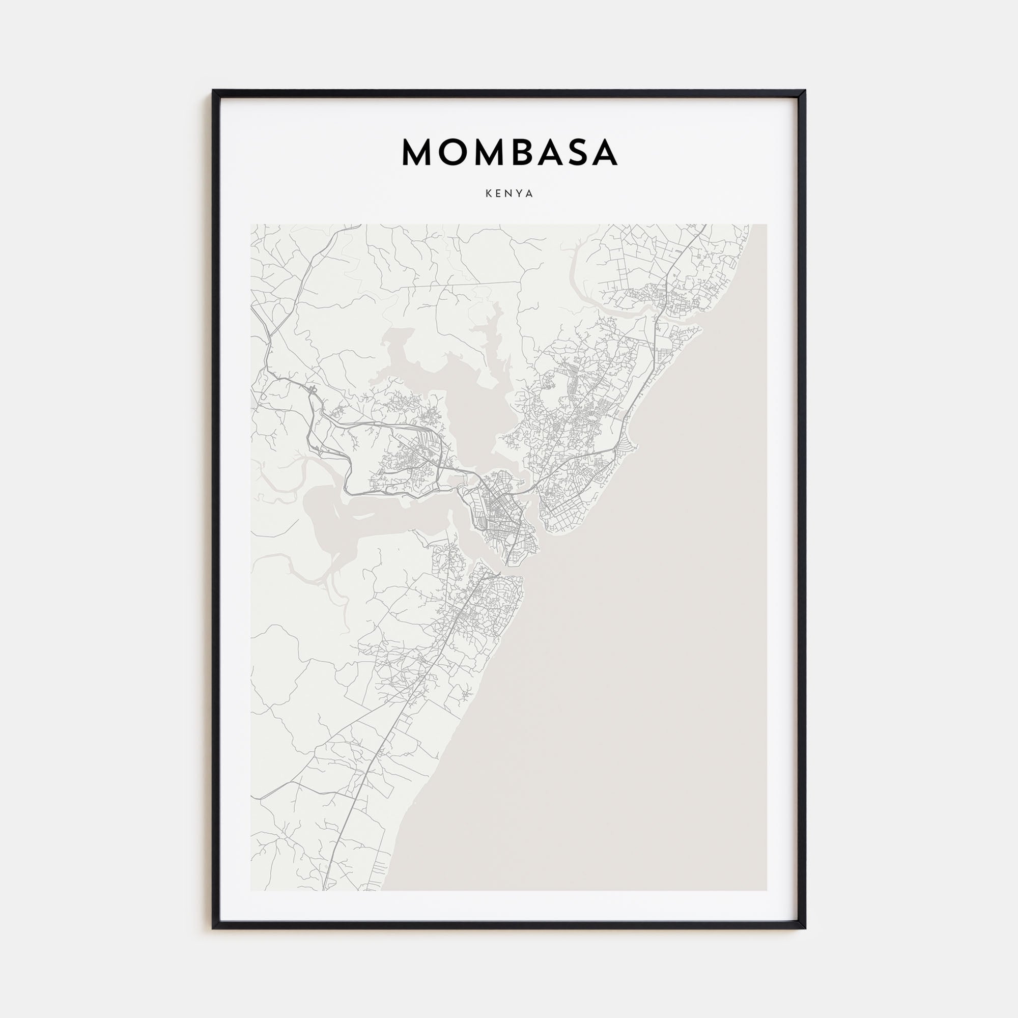 Mombasa Map Portrait Poster