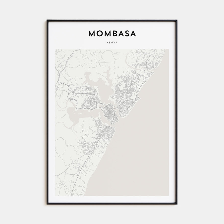 Mombasa Map Portrait Poster