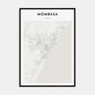 Mombasa Map Portrait Poster