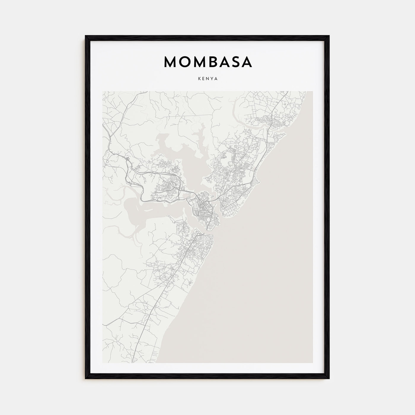 Mombasa Map Portrait Poster