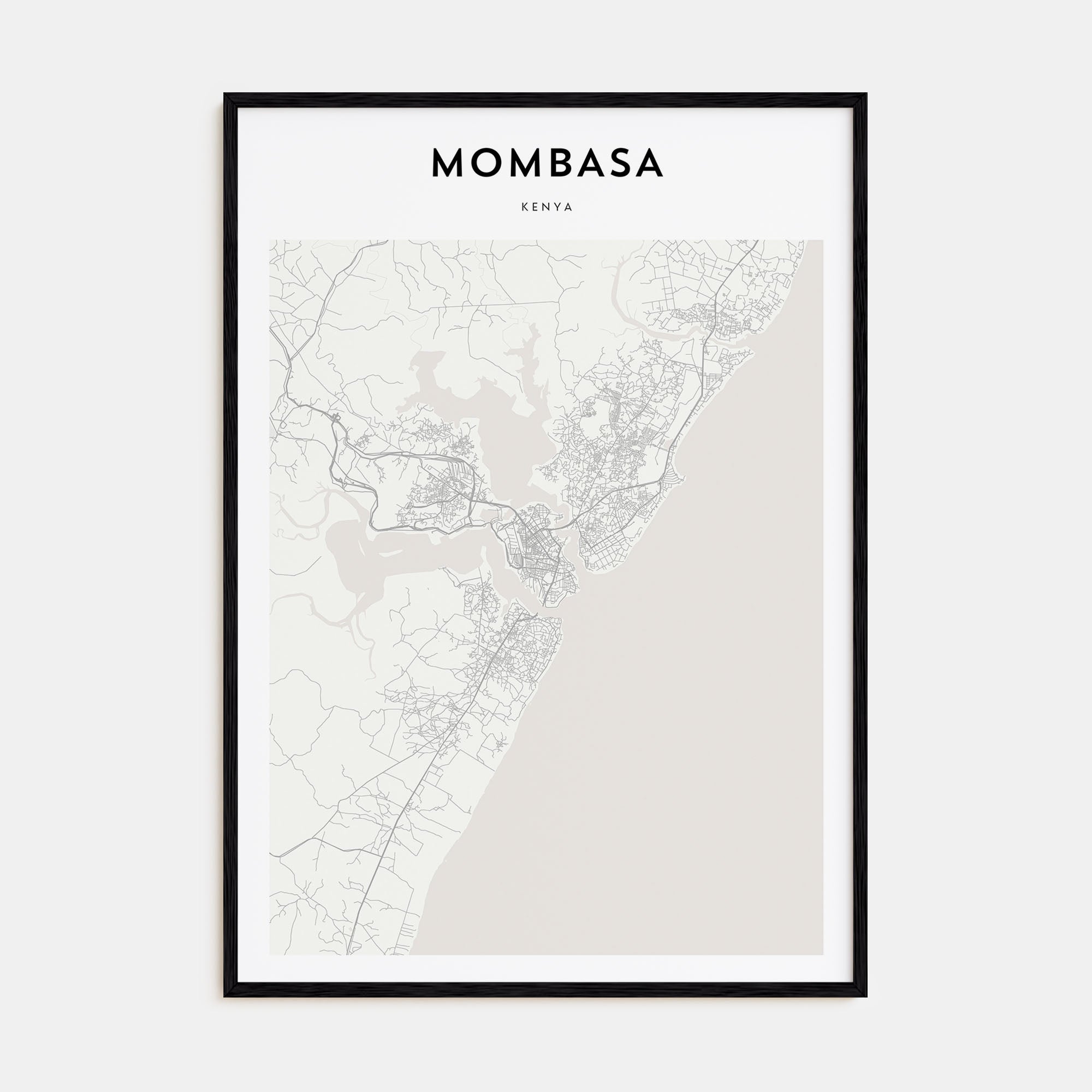 Mombasa Map Portrait Poster