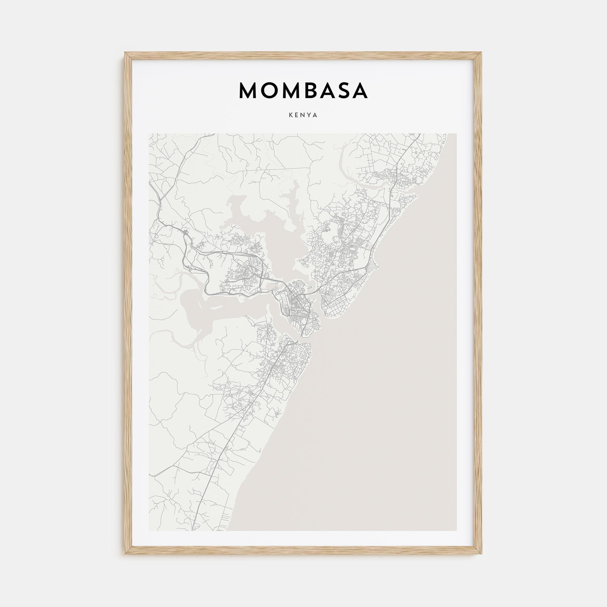 Mombasa Map Portrait Poster
