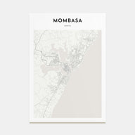Mombasa Map Portrait Poster