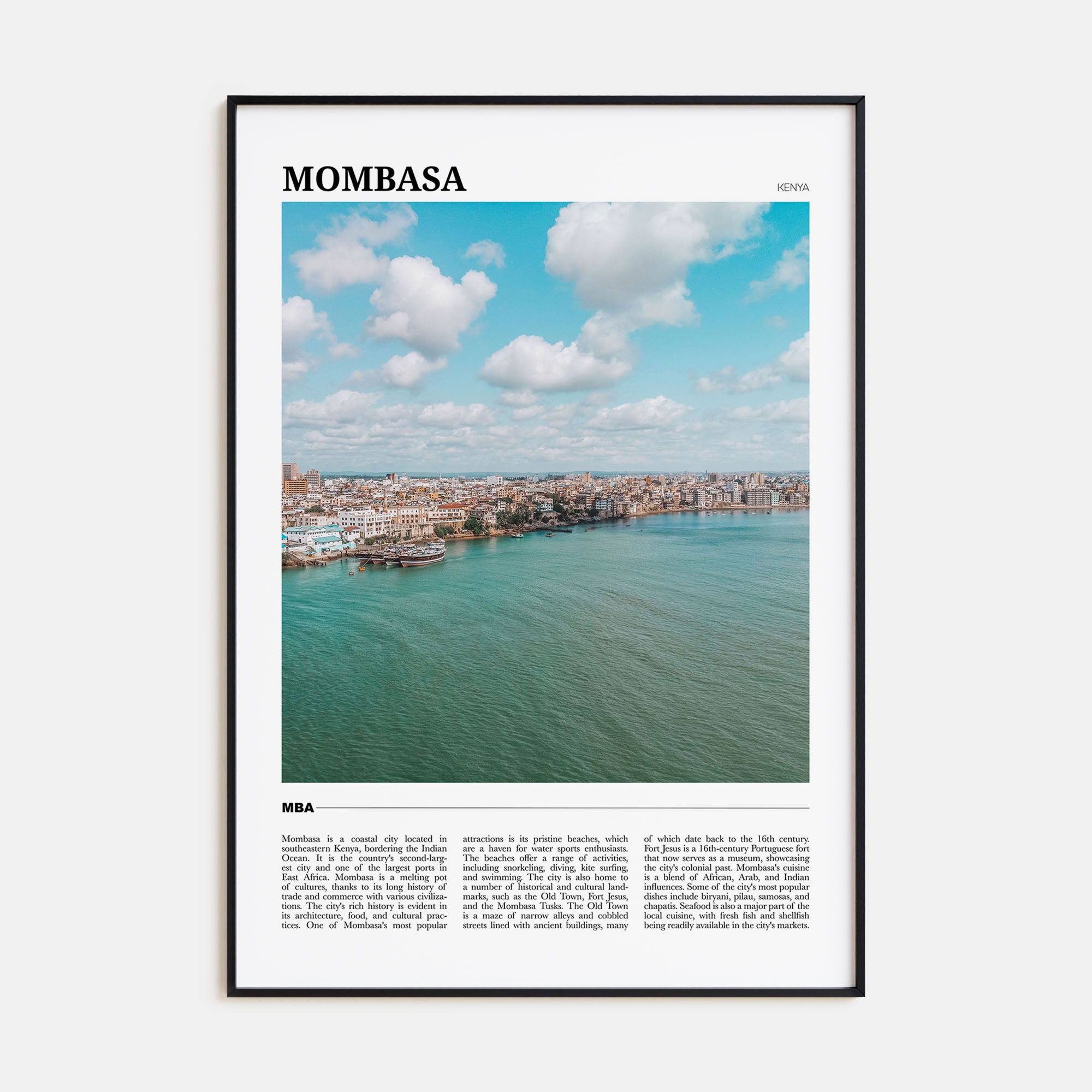 Mombasa Travel Color Poster