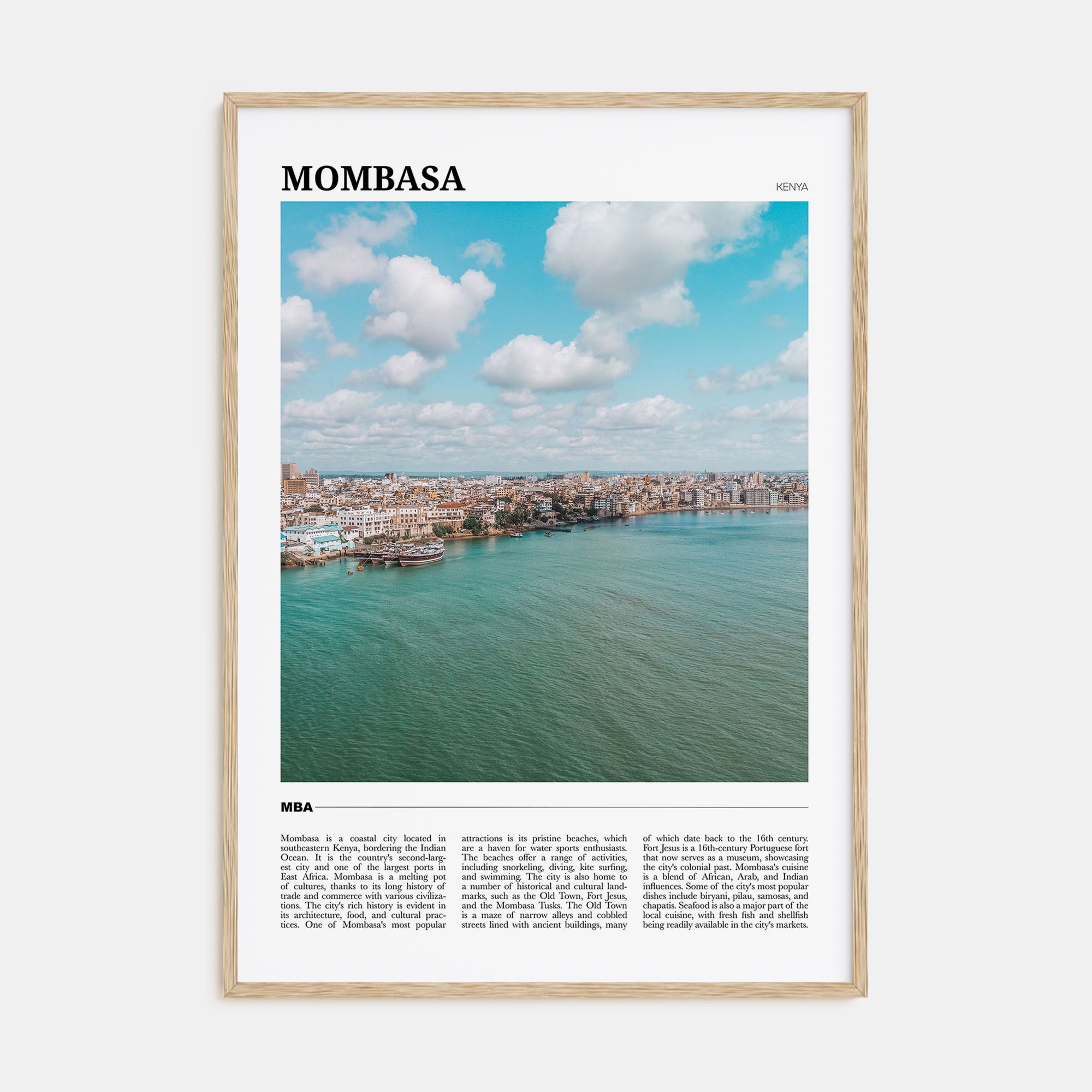 Mombasa Travel Color Poster