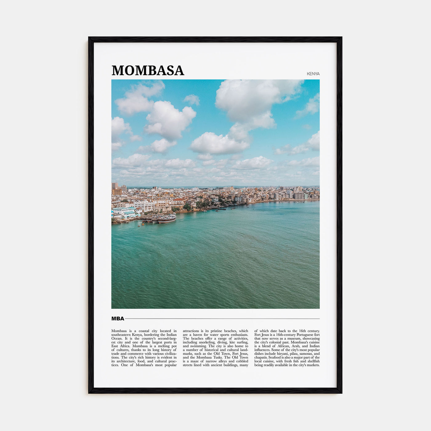 Mombasa Travel Color Poster