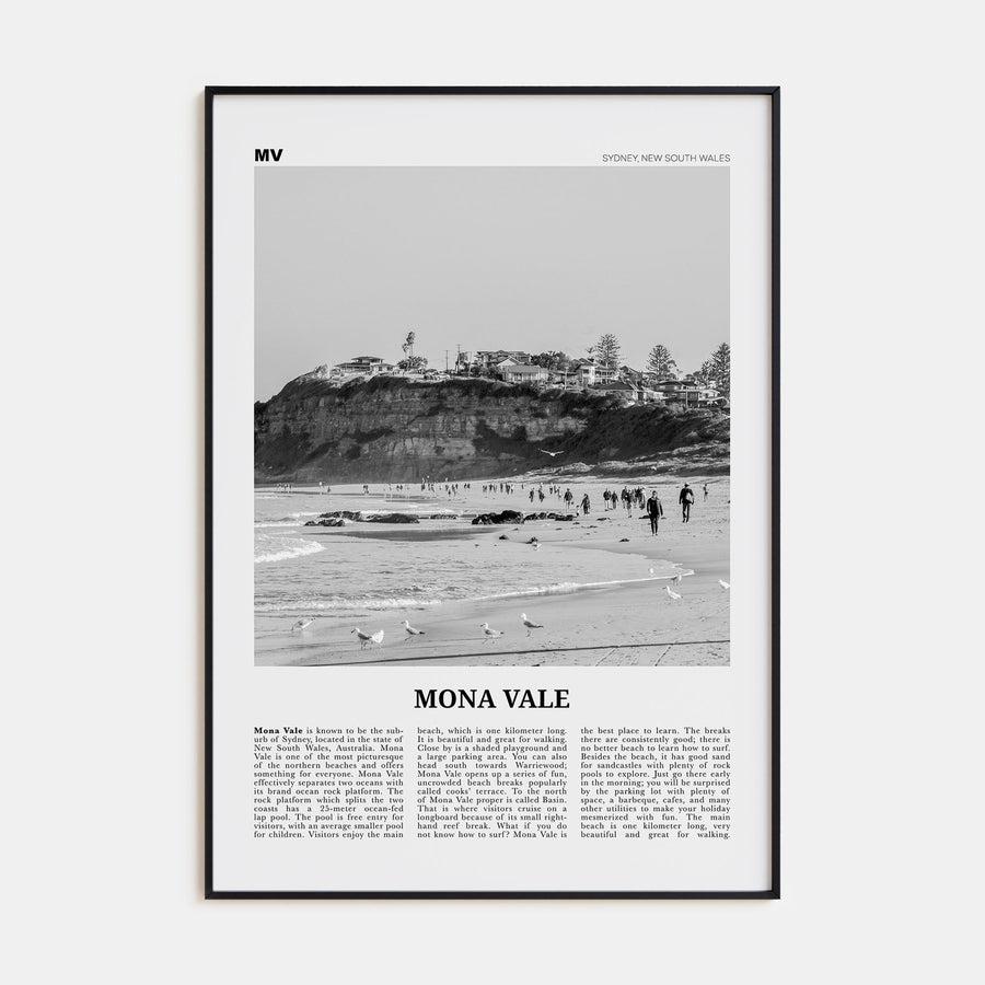 Mona Vale Travel B&W Poster