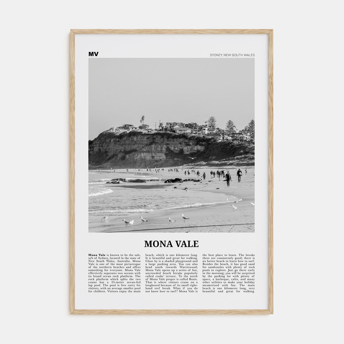 Mona Vale Travel B&W Poster
