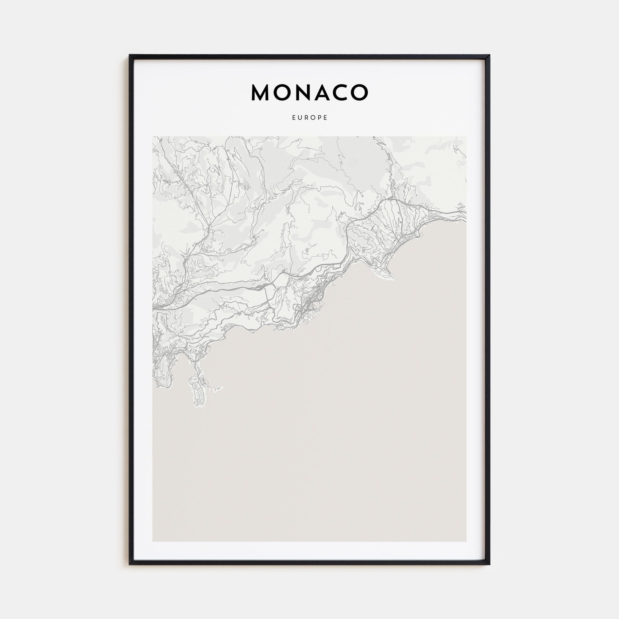 Monaco Map Portrait Poster