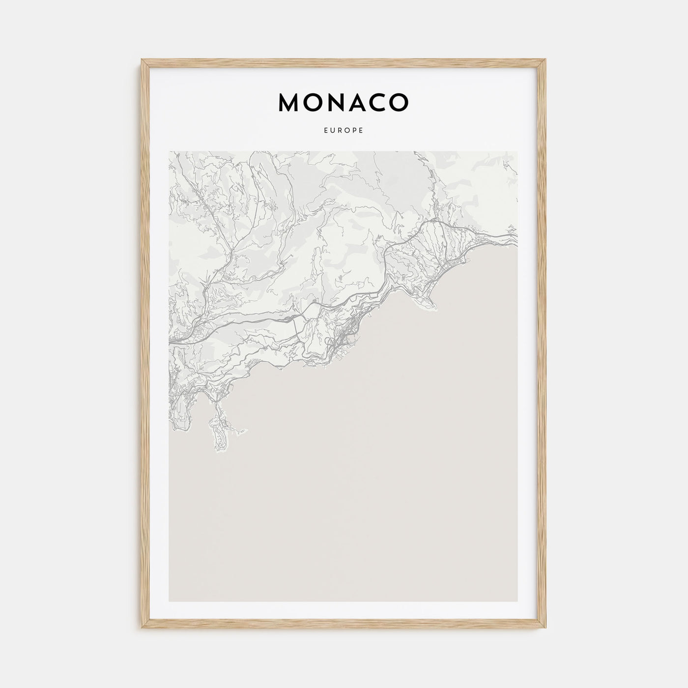 Monaco Map Portrait Poster