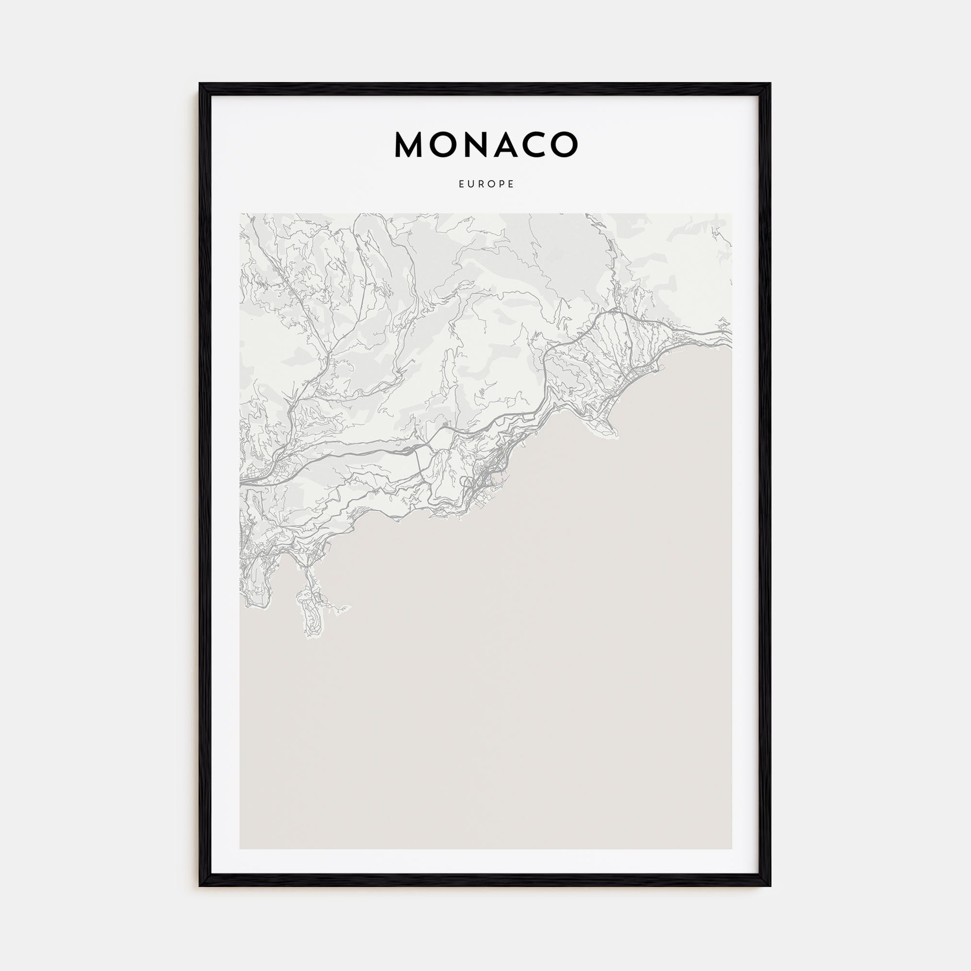 Monaco Map Portrait Poster