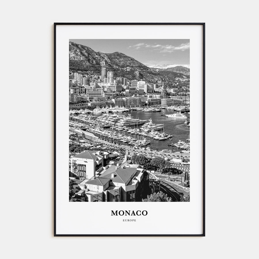 Monaco Portrait B&W Poster