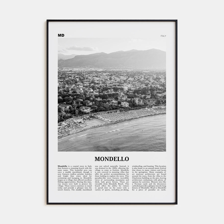 Mondello Travel B&W Poster