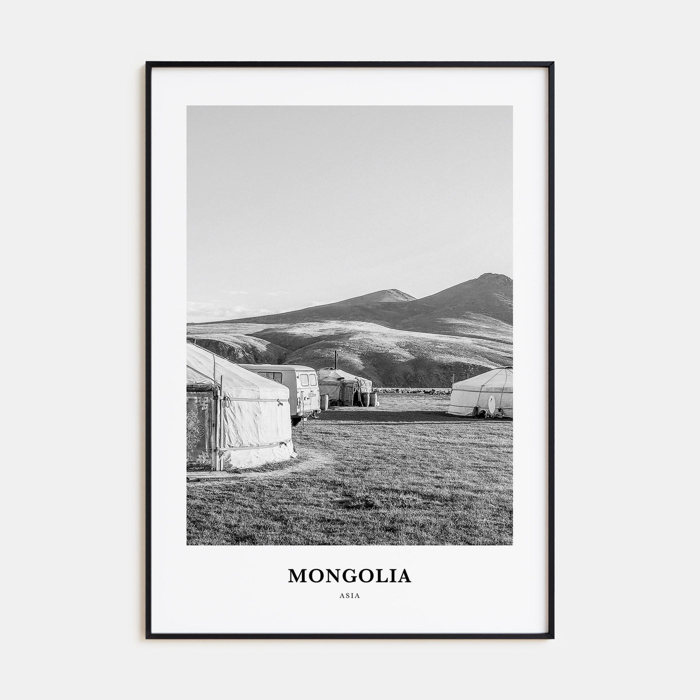 Mongolia Portrait B&W Poster