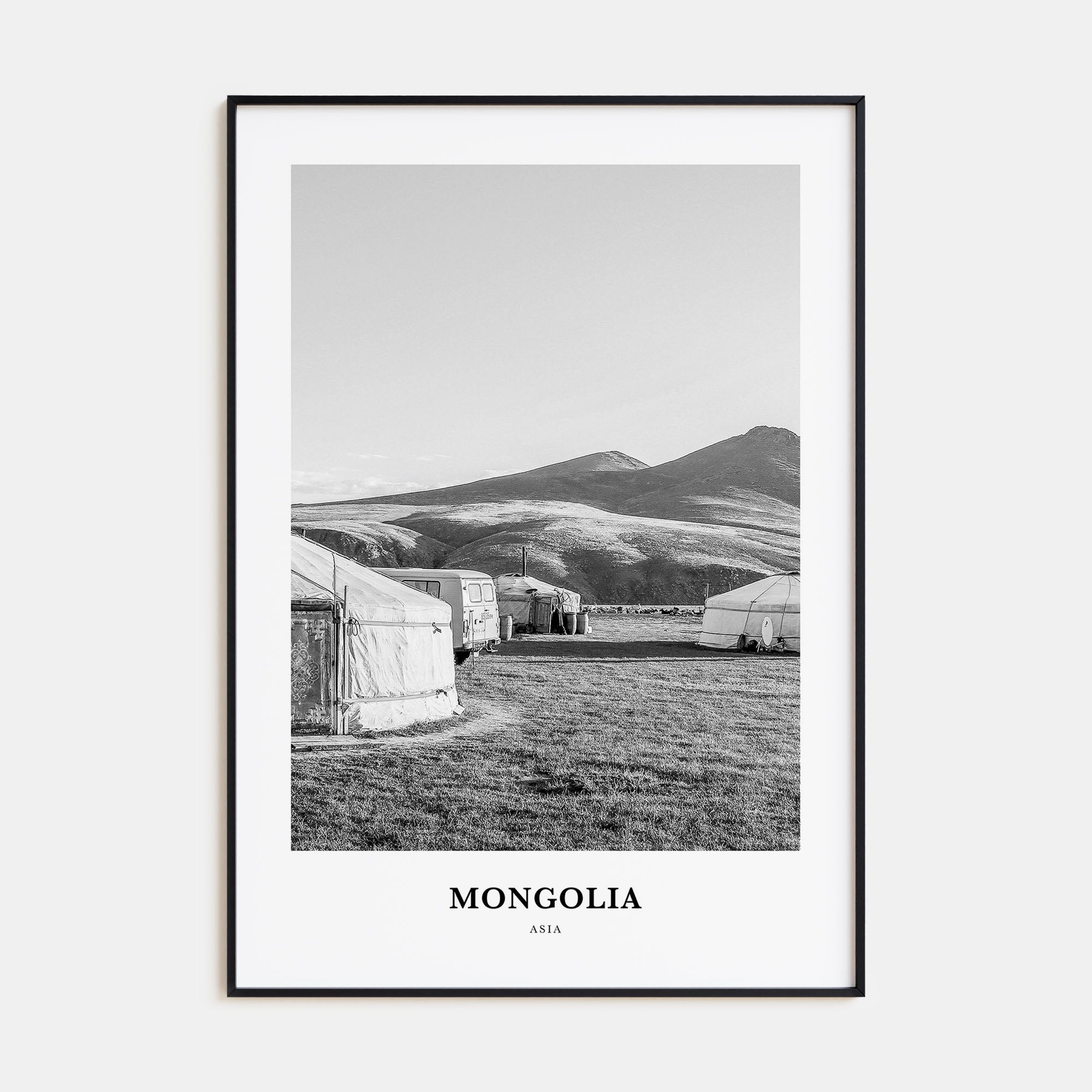 Mongolia Portrait B&W Poster