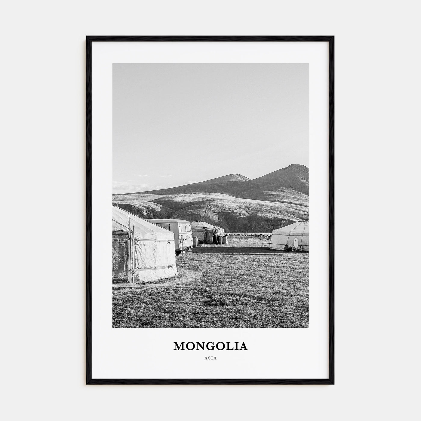 Mongolia Portrait B&W Poster