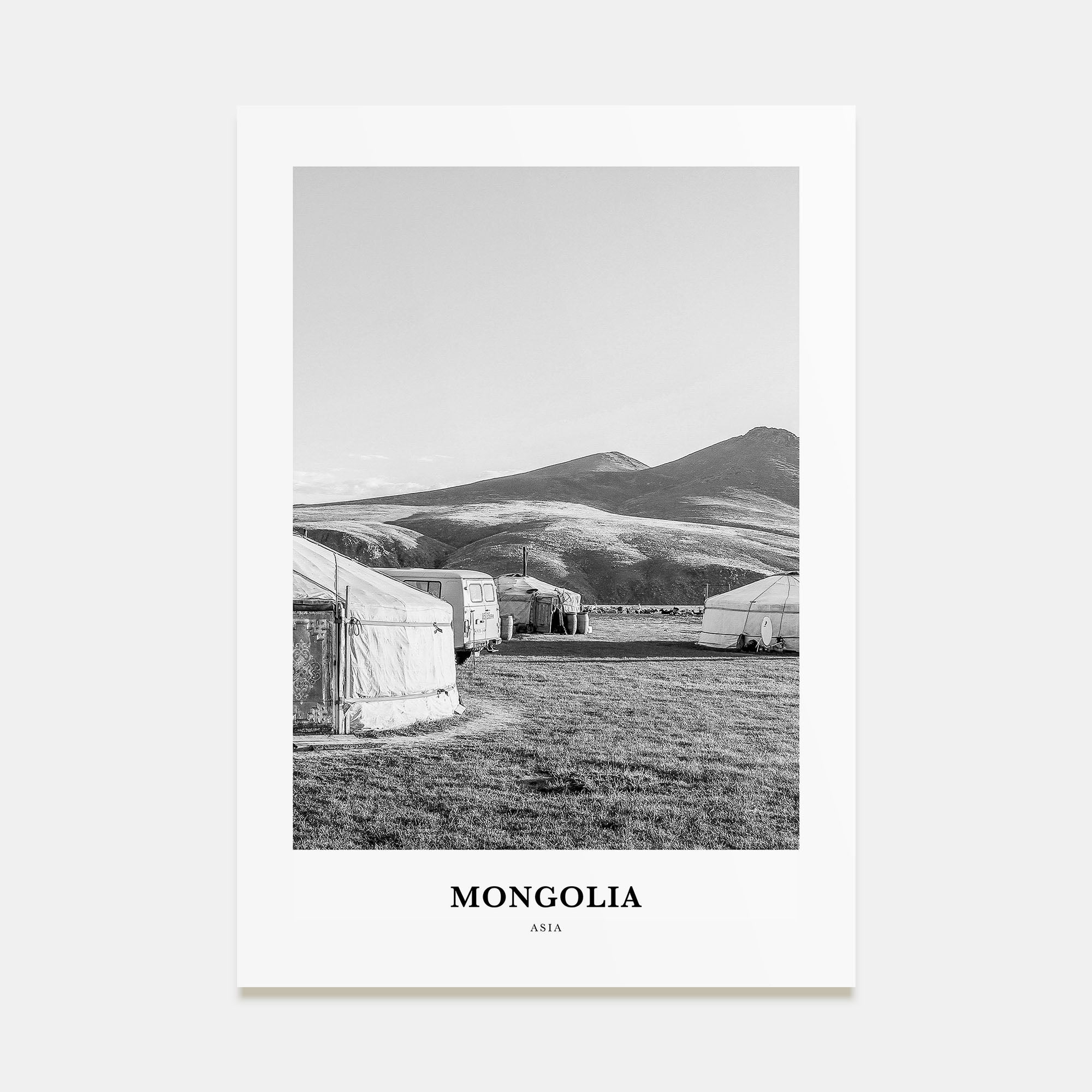 Mongolia Portrait B&W Poster