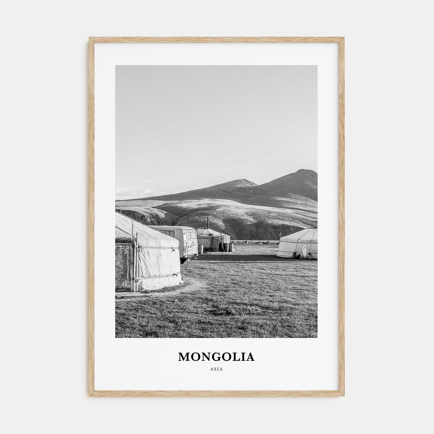 Mongolia Portrait B&W Poster
