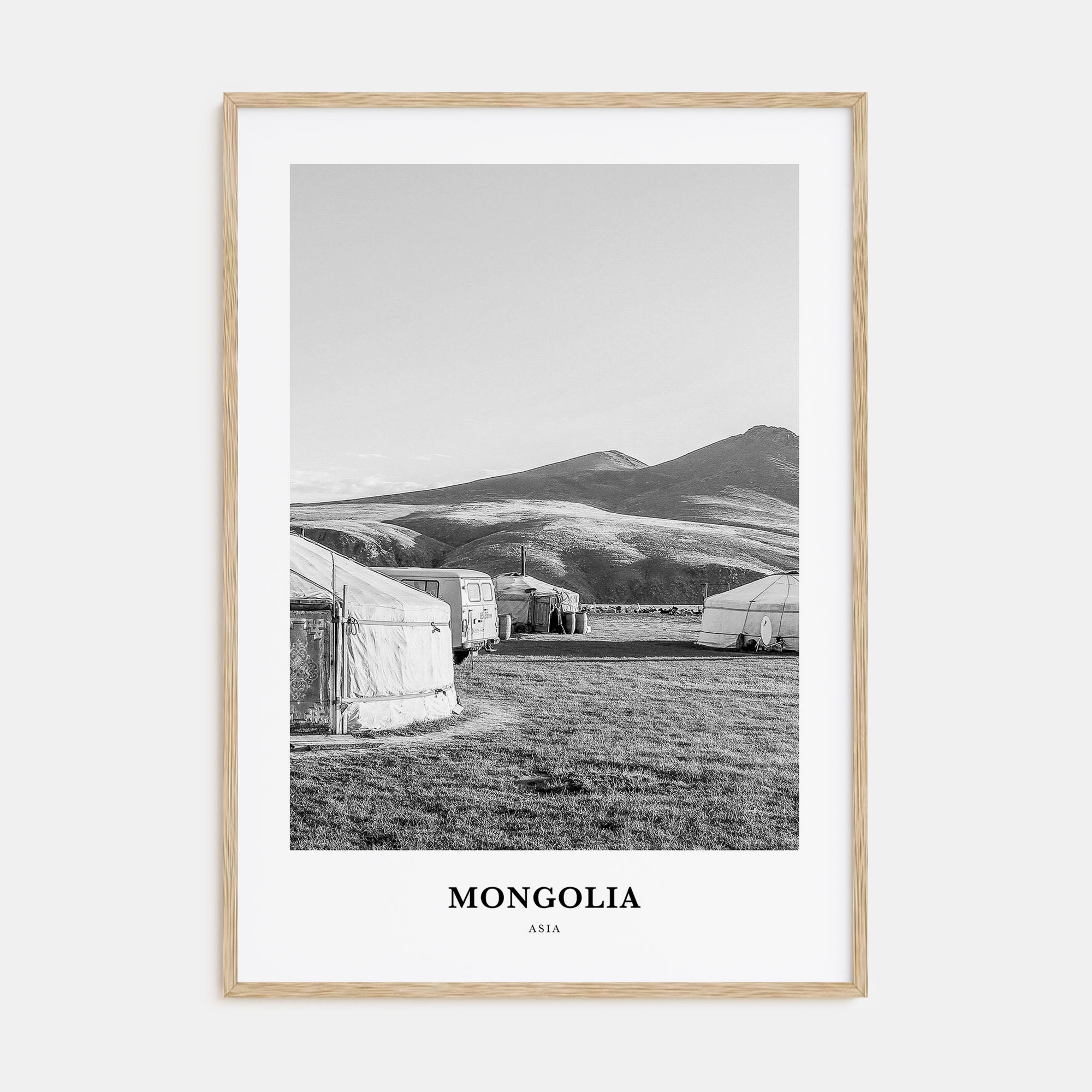 Mongolia Portrait B&W Poster