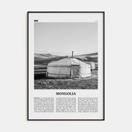 Mongolia Travel B&W Poster