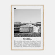 Mongolia Travel B&W Poster