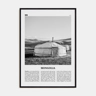 Mongolia Travel B&W Poster